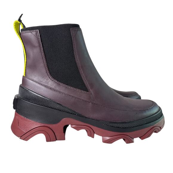Sorel Chelsea Boot Brex Women's 8.5 M Waterproof Leather Cinder Black Pull On - Picture 1 of 10